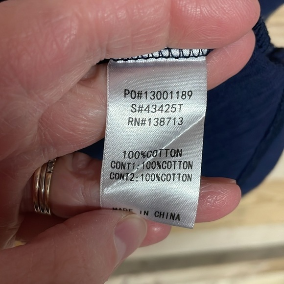 Doe & Rae size large red, white, blue color block soft and stretch cotton tank - Picture 4 of 6